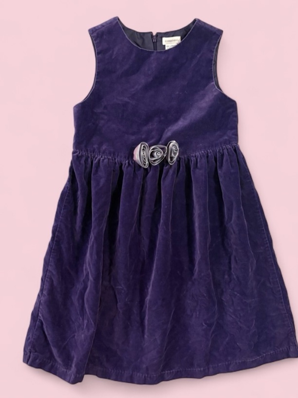Vintage 1999 Gymboree Girls Purple Velvet Dress Size 6/7 Holiday 90s